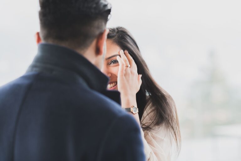 couple looking to each other