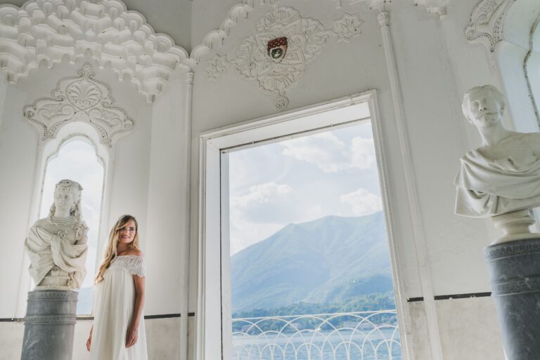 bride in villa Melzi Bellagio
