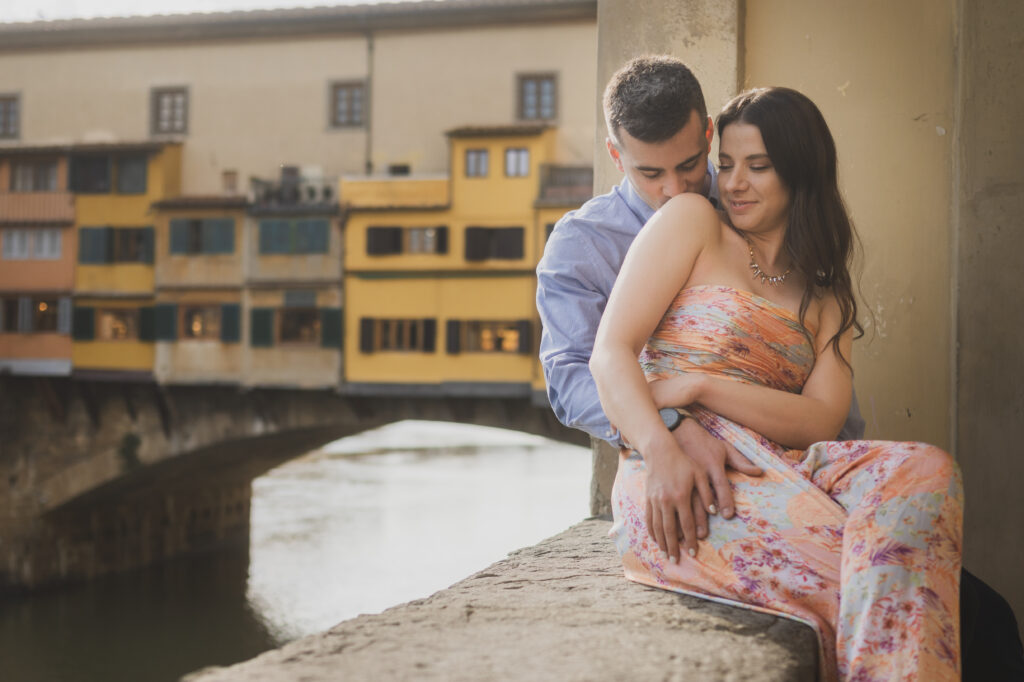Engagement in Florence ponte vecchio